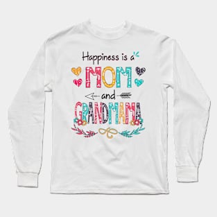 Happiness Is A Mom And Grandmama Wildflower Happy Mother's Day Long Sleeve T-Shirt